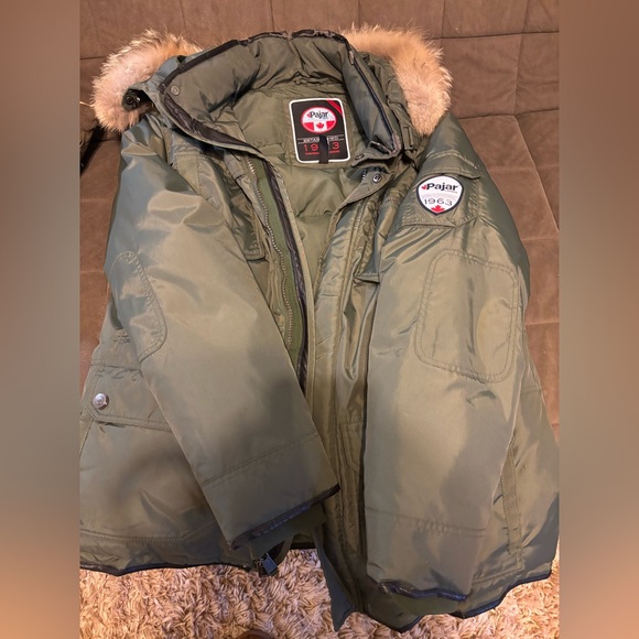 Pajar Olive Green Jacket with Logo Patch